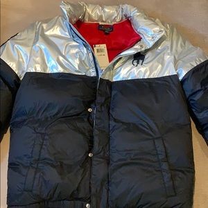 Silver and Black ‘POLO’ Puffer Jacket - Boys